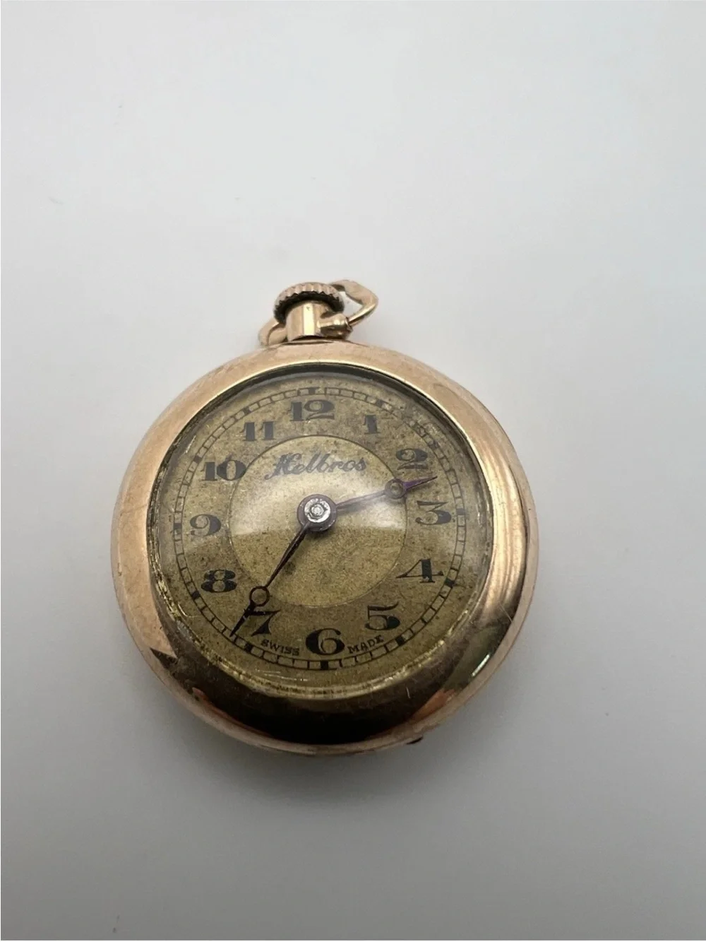 Helbros Vintage Pocket watch- Gold Tone Mechanical Watch